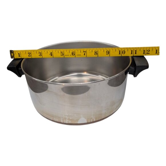 Revere Ware 4.5 Qt Metal Pot Silver Steel Double Handle Sauce Pan 9.5" Diameter - Picture 8 of 9